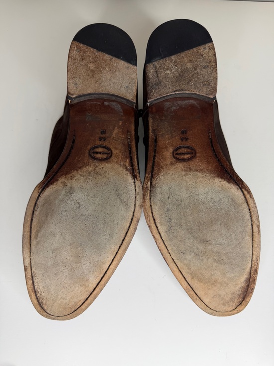 SUITSUPPLY Brown Suede Double Monk Strap Shoes Men Size 44 UK 10 Made In Italy main image 13